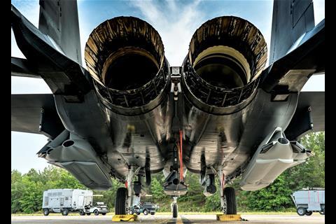 An F-15E Strike Eagle is loaded with five JASSMs at Eglin Air Force Base Fla May 11 2021 as part of Project Strike Rodeo -5 c USAF